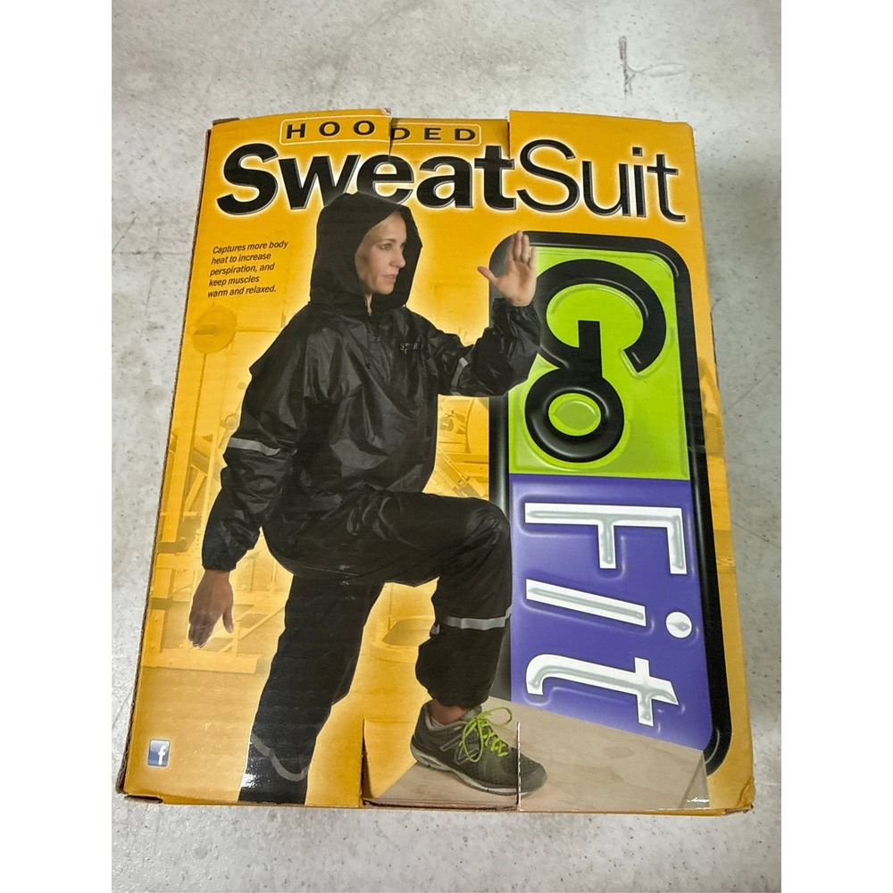 GoFit Hooded Thermal Sweat Suit - Black, 2 XL/ 3 XL - Picture 6 of 6